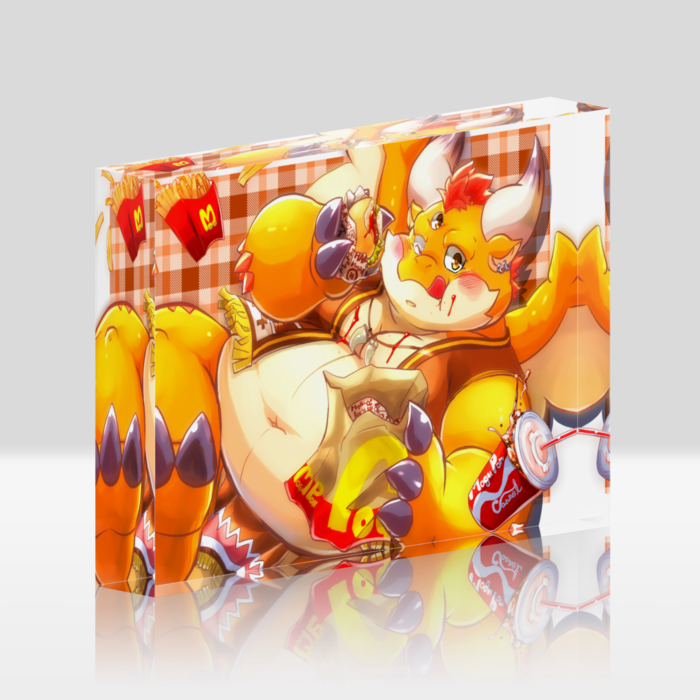 もぐぽんチャンネル１周年記念Ａ：アクリルブロック - 148x100mm