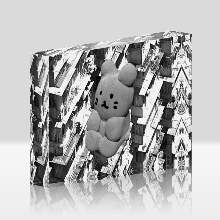 アクリルブロック(白引き有) - 148x100mm