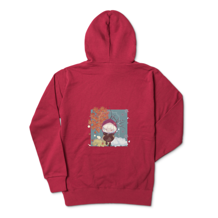 ジップパーカー - L - バーガンディ