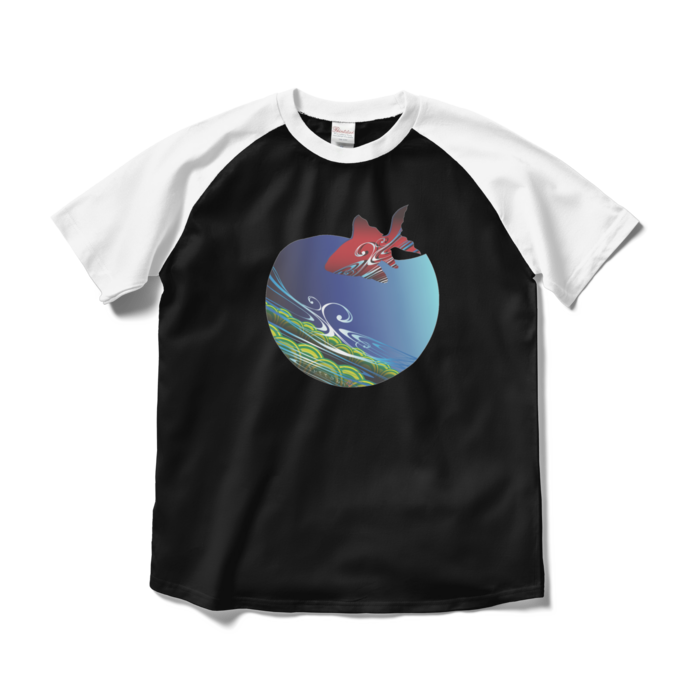 ラグランTシャツ - M - ブラック×ホワイト