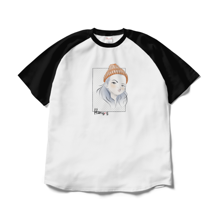 ラグランTシャツ - XL - ホワイト×ブラック