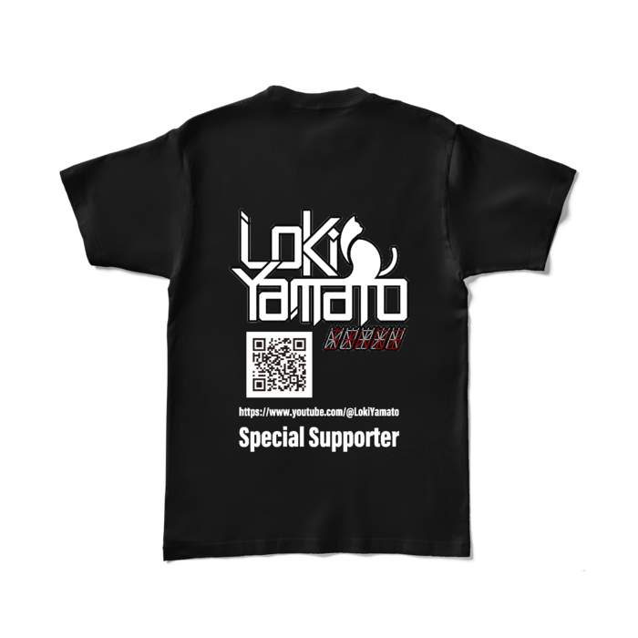 Loki Yamato ちゃんねる サポーターTシャツ - L - ブラック (濃色)