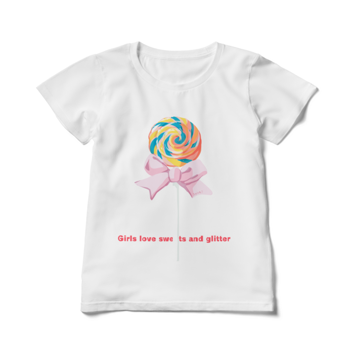 レディースTシャツ・ぺろぺろキャンディー - L - 白(3)