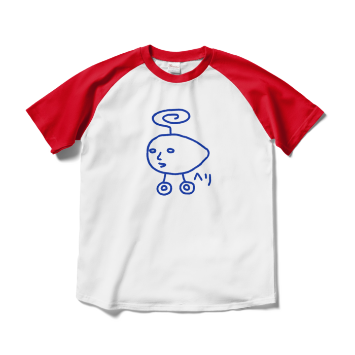 ラグランTシャツ - M - ホワイト×レッド