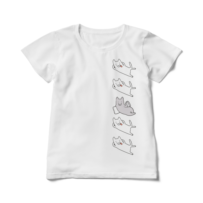レディースTシャツ - L - 白たていぬ