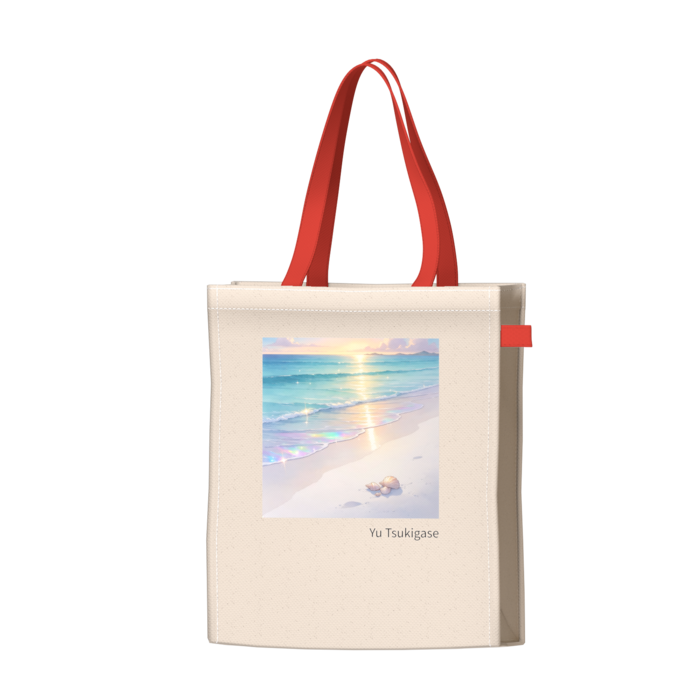ツートンカラーバッグ - レッド - W34 × H41 × D14cm