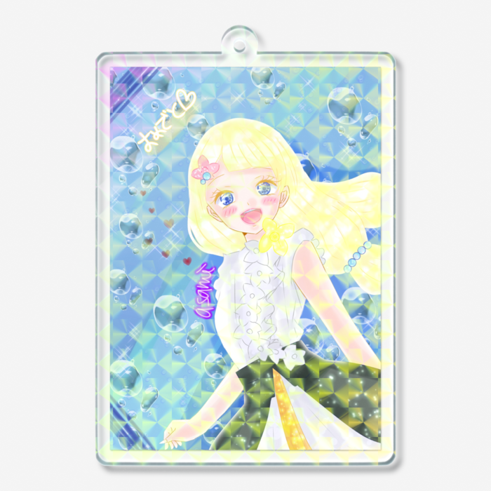 ホログラムアクリルキーホルダー - 70 × 70mm