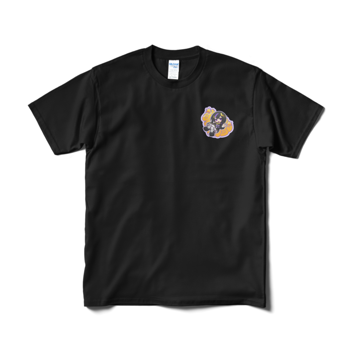 グラフィティ+イラストTシャツ - M - ブラック