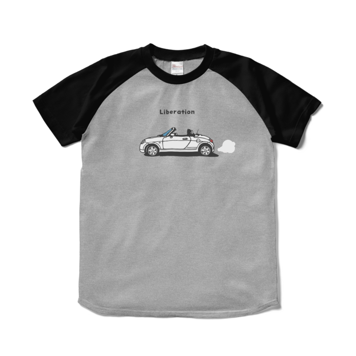 ラグランTシャツ - S - 杢グレー×ブラック