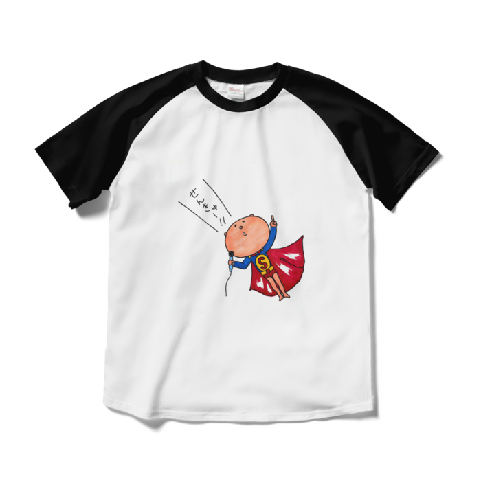 ラグランTシャツ - M - ホワイト×ブラック