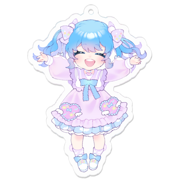ちびきゃらアクリルキーホルダー - 70 x 70 (mm)