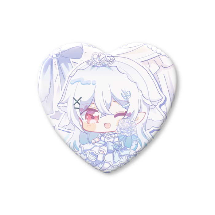 ハート缶バッジ - 57 × 52.5mm