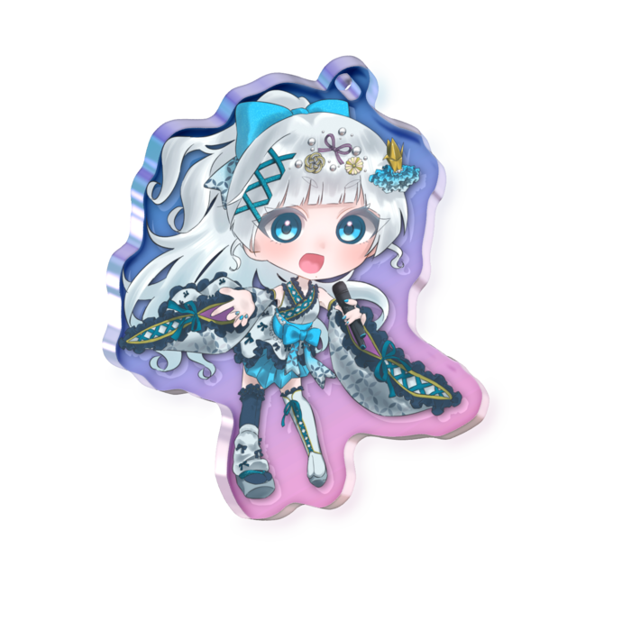 オーロラアクリルキーホルダー - 50 × 50mm