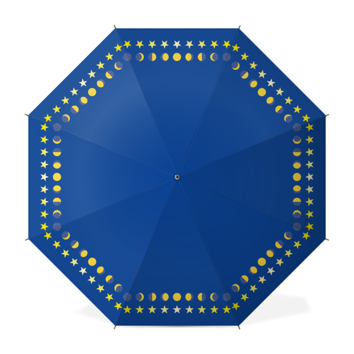 満ち欠け月と星の傘・F