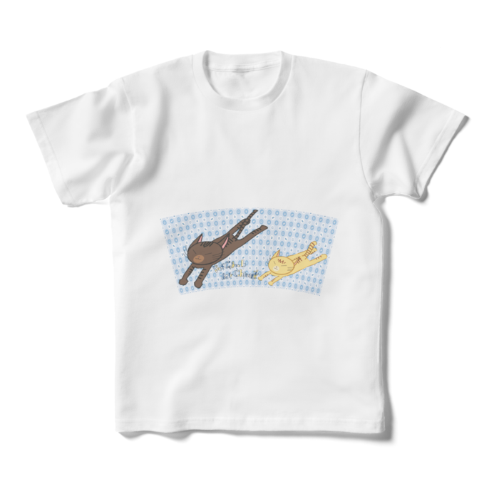 キッズTシャツ - 160cm (XS) - 両面_のびやかねこちゃん
