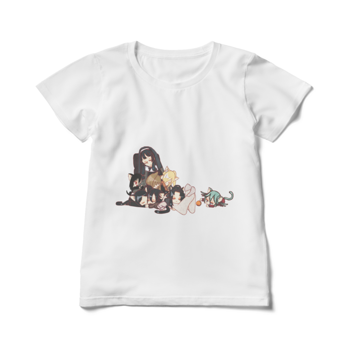 レディースTシャツ - L - 白_猫と和解せよ(両面)