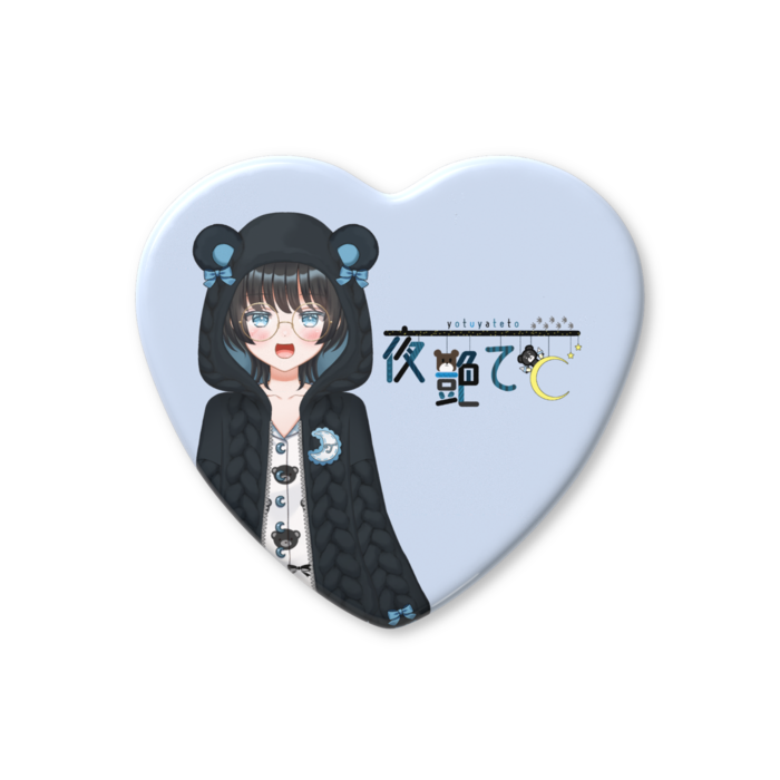 ハート缶バッジ - 57 × 52.5mm