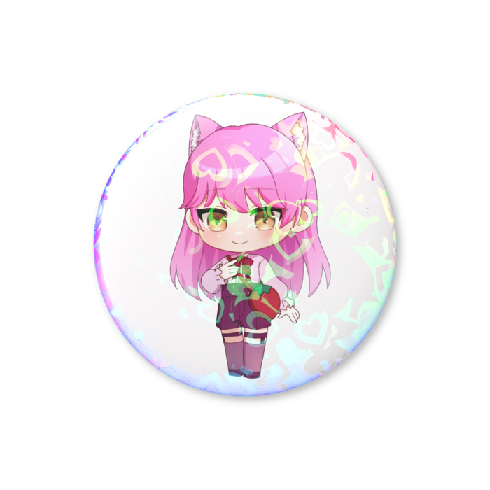 ハートホログラム缶バッジ - 25mm