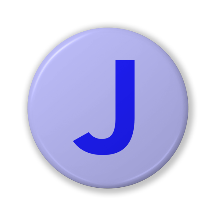 【J（ジェイ）】〈ブルー〉缶バッジ- 32mm