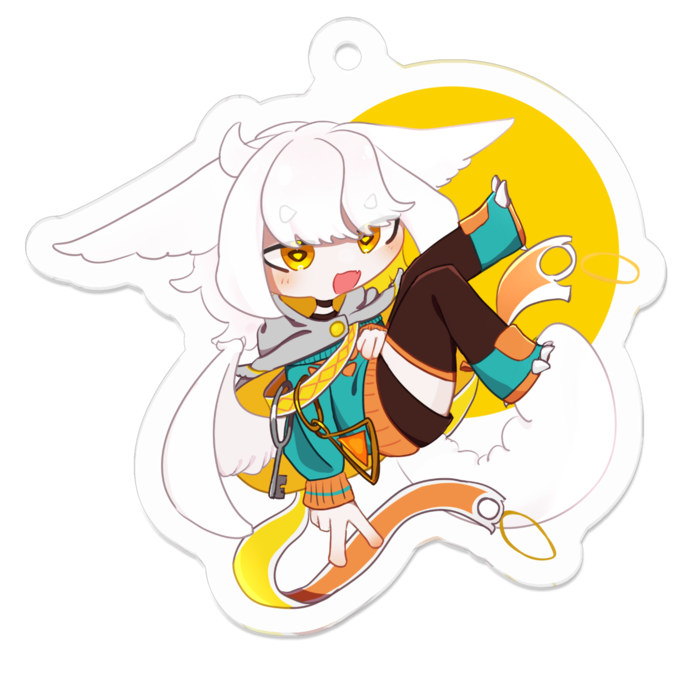 アクリルキーホルダー - 50 x 50 (mm)【白鷹】