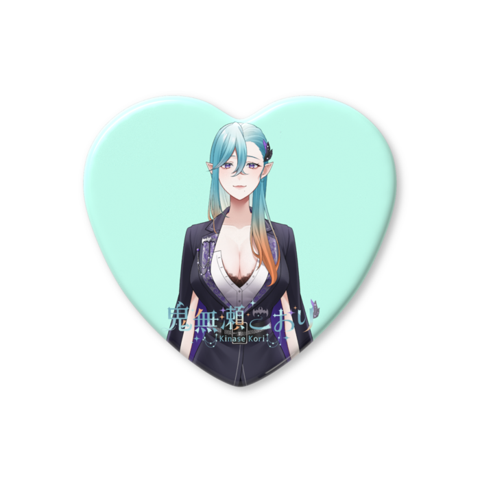 ハート缶バッジ - 52.5 × 57mm