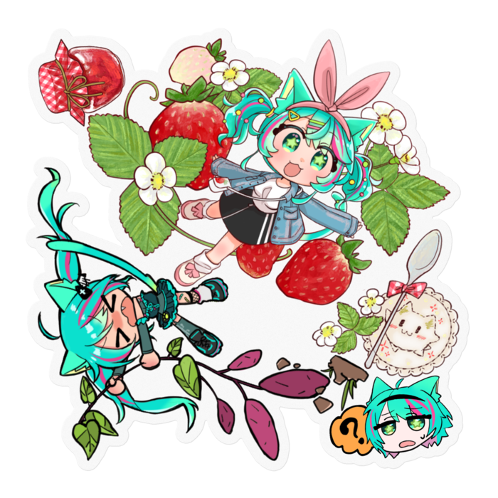 収穫芋苺 - 100 x 100 (mm)
