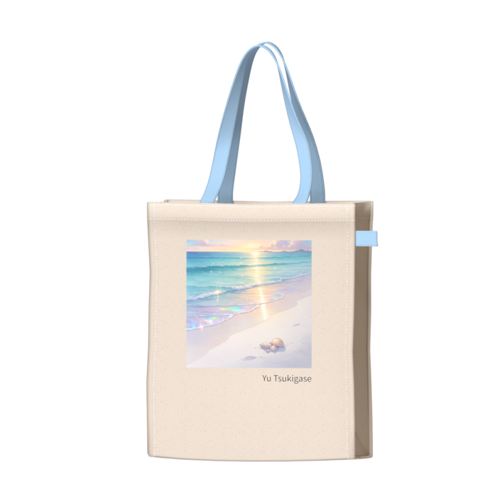 ツートンカラーバッグ - ブルー - W34 × H41 × D14cm
