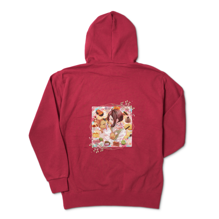 ジップパーカー - XL - バーガンディ