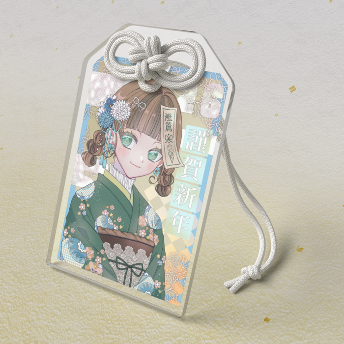 アクリルお守り - 50 × 80mm クリア