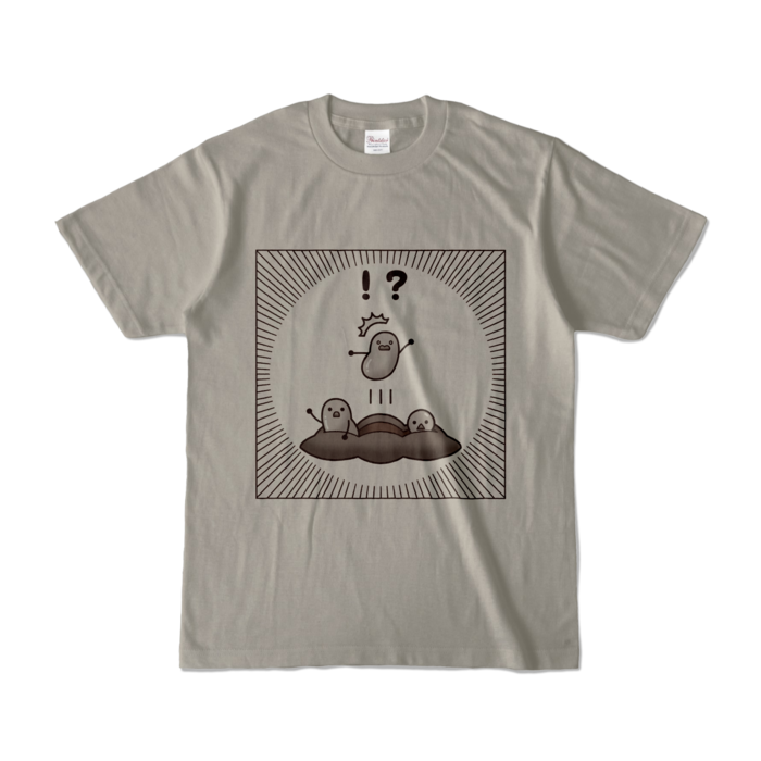 カラーTシャツ 白黒ver 灰 S