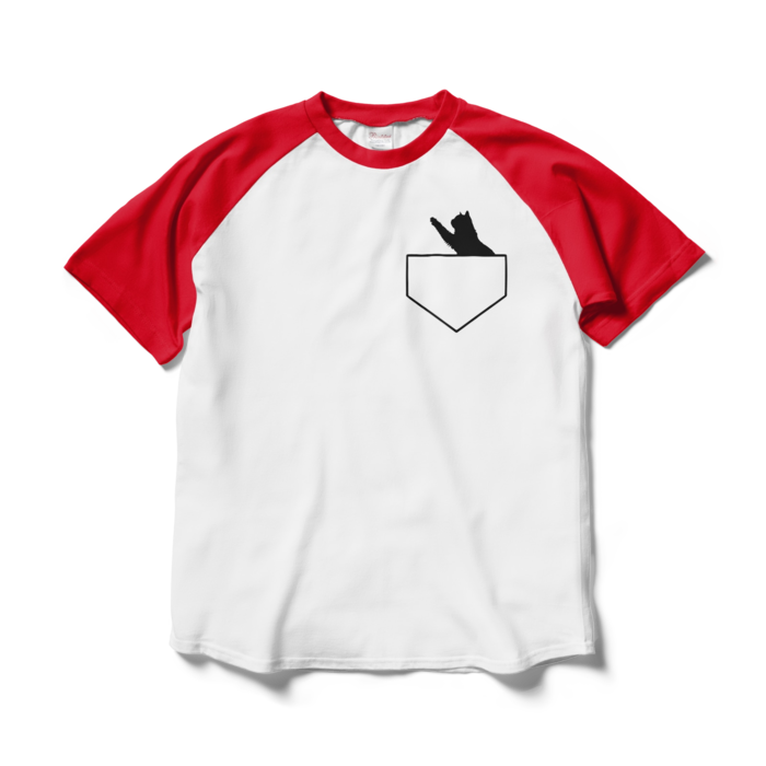 ラグランTシャツ - L - ホワイト×レッド