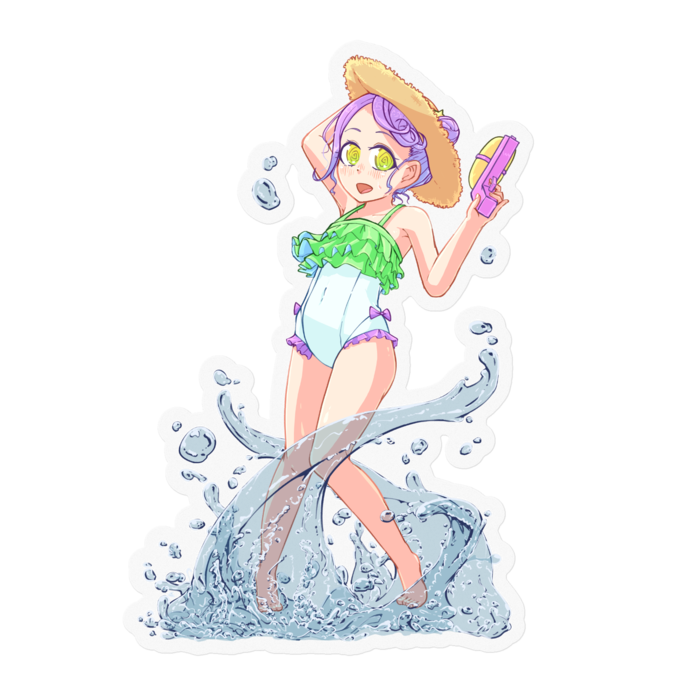 麦わら帽子ステッカー - 100 x 100 (mm)