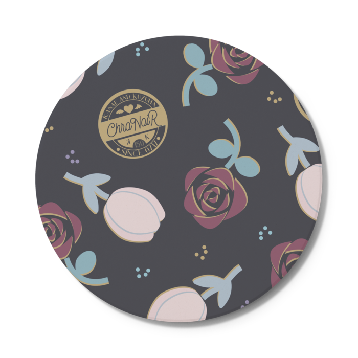 コースター 円形（黒）