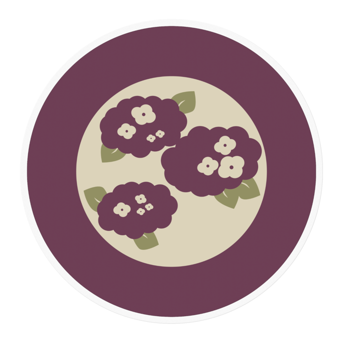 和 紫陽花 ステッカー - 100 x 100 (mm)(3)