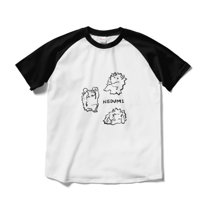 ラグランTシャツ - M - ホワイト×ブラック