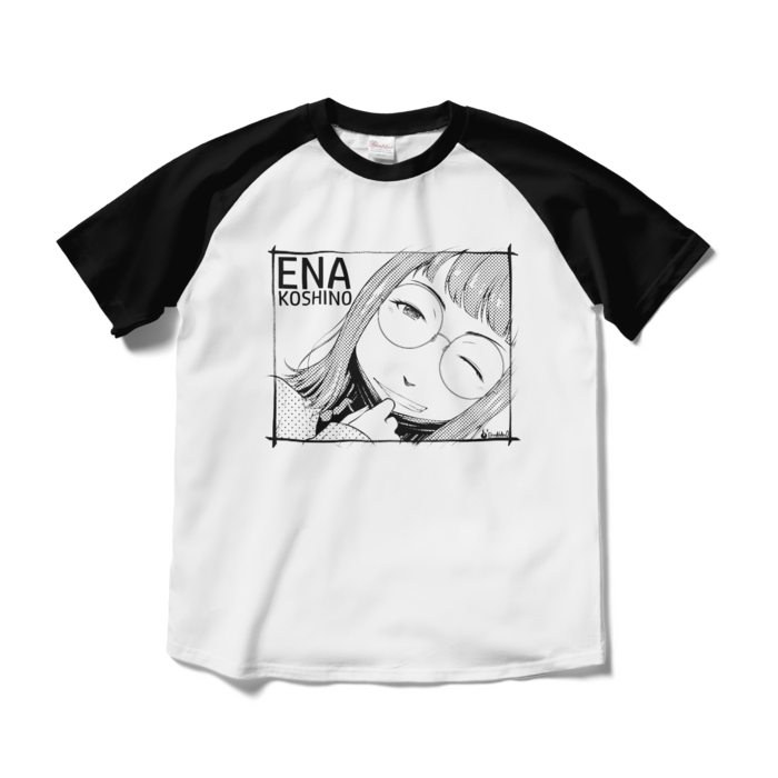 ラグランTシャツ - M - ホワイト×ブラック