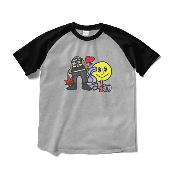 ラグランTシャツ(type-A) - M - 杢グレー×ブラック