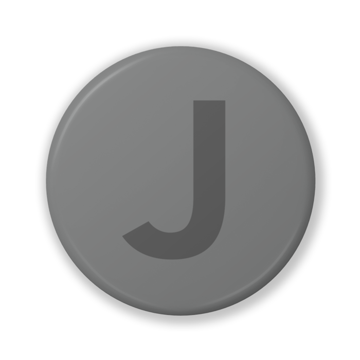 【J(ジェイ)】〈グレー〉缶バッジ- 32mm