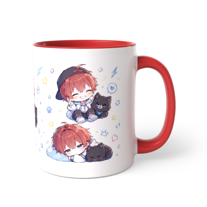 マグカップ (レッド)シンプル５人