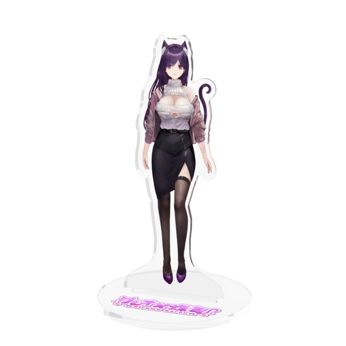 猫耳かれんちゃんアクリルフィギュア - 100x100mm