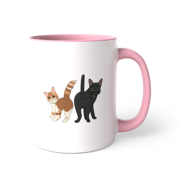 ツートンカラーマグカップ - 直径 8.2cm / 高さ 9.5cm(1)ピンク