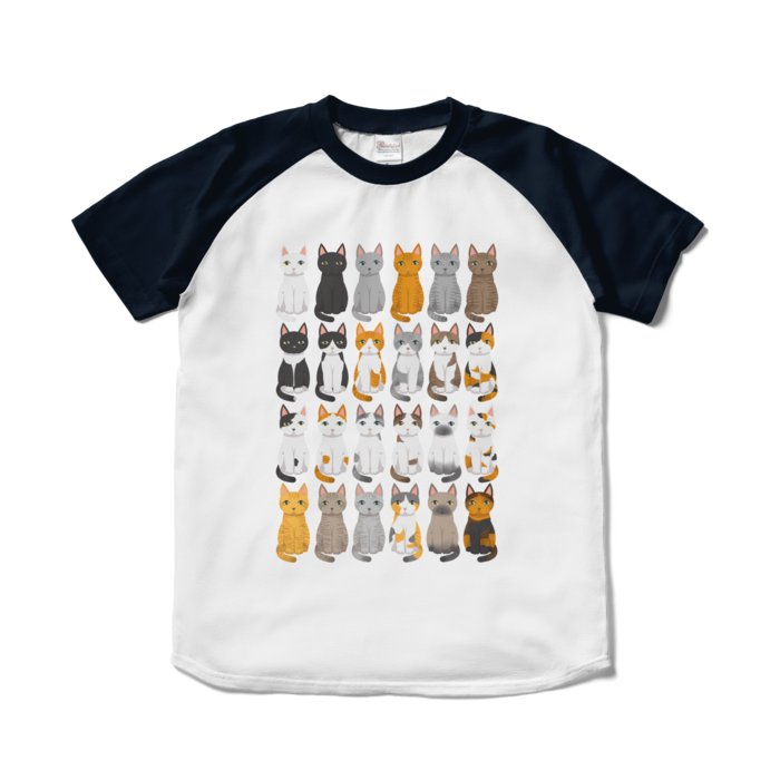 ラグランTシャツ - S - ホワイト×ネイビー