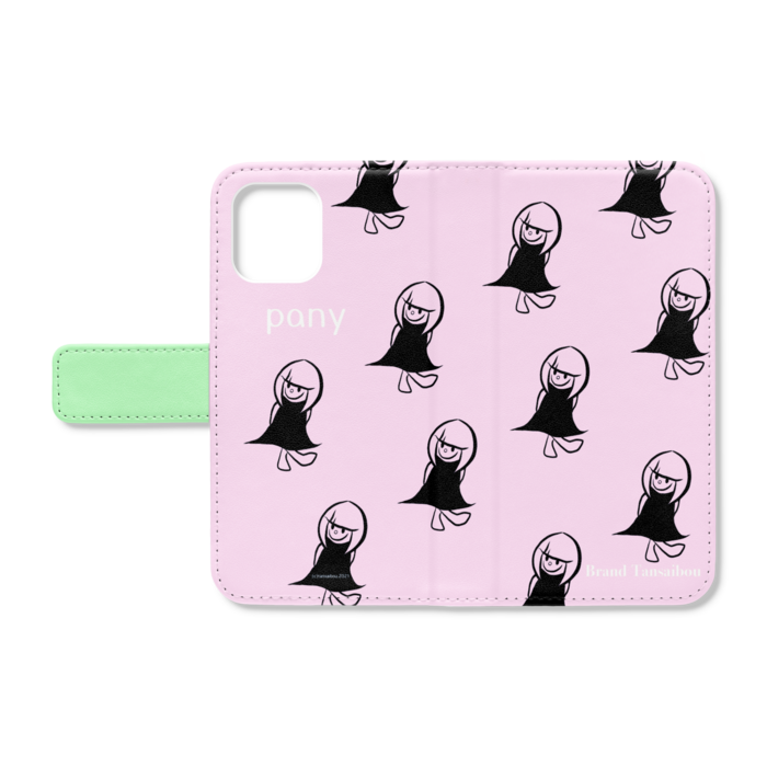 手帳型iPhoneケース - iPhone12 mini - ストラップ穴 なし(ピンク)