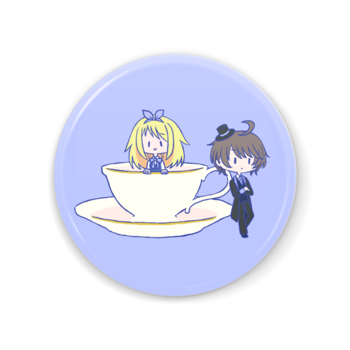 缶ミラー - 56mm　お茶会（紫）