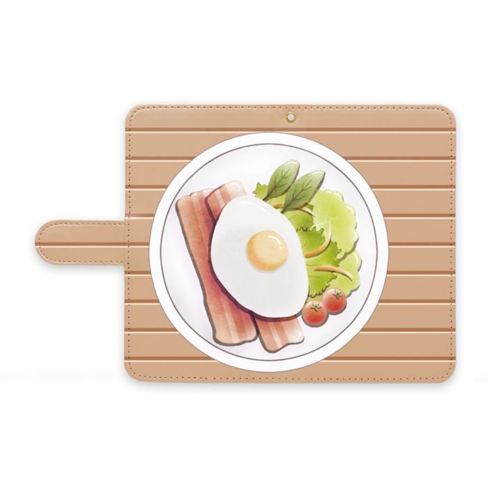手帳型Androidケース　ストラップ穴あり　ベージュ　M（中）