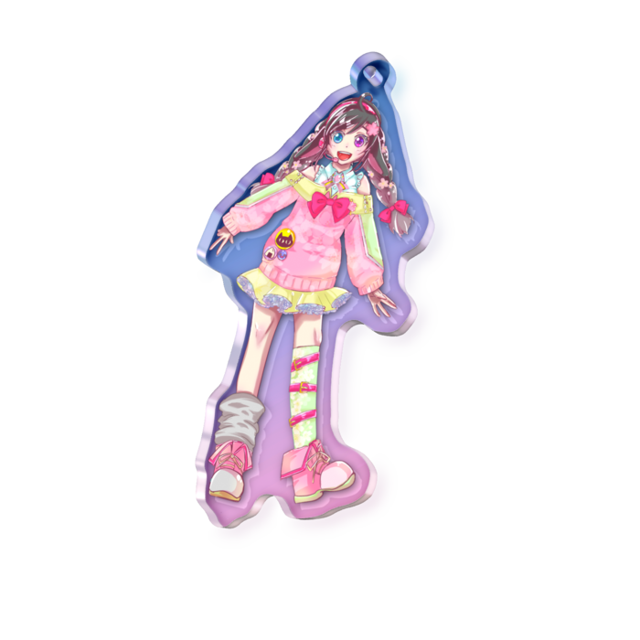 オーロラアクリルキーホルダー - 70 × 70mm