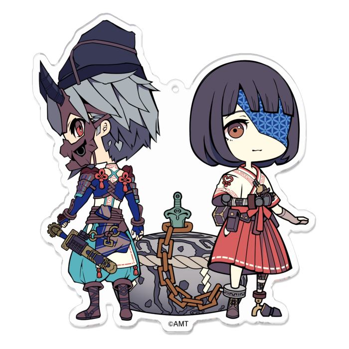 『オノゴロ物語』ハル＆マサタケ（B）アクリルキーホルダー - 100 x 100 (mm)