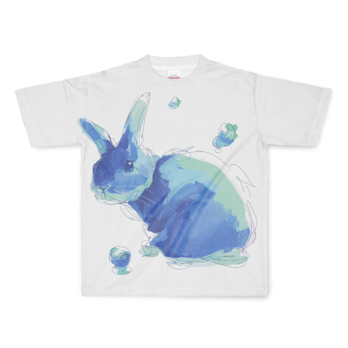 青　フルグラフィックTシャツ - L - 正面印刷のみ(1)