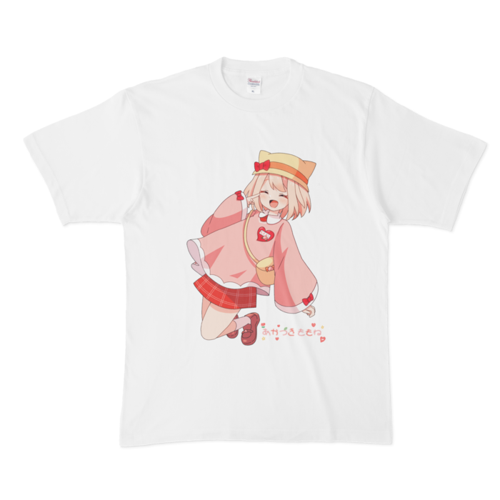 帽子ありにっこりTシャツ - XL - 白