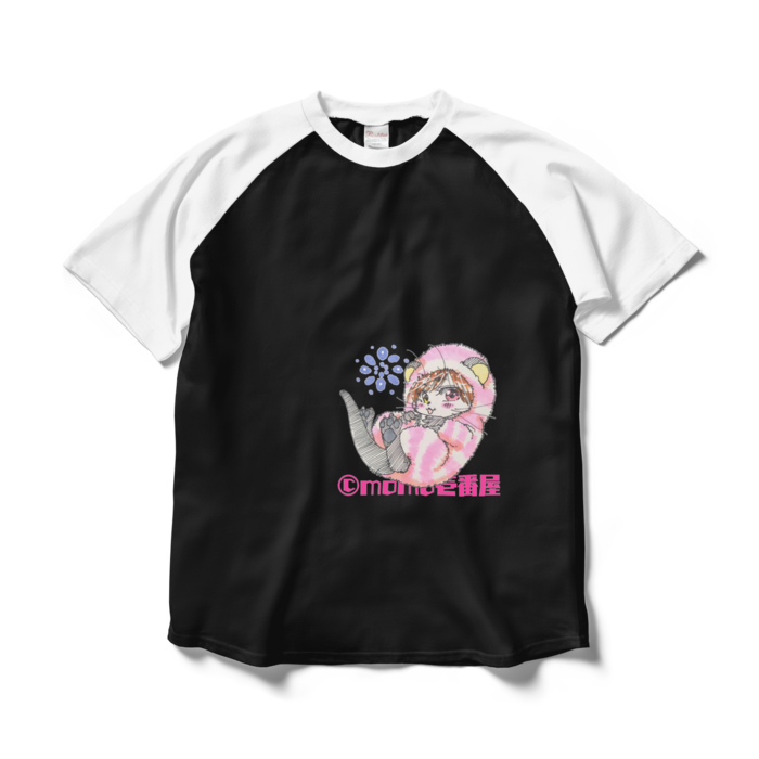 ラグランTシャツ - L - ブラック×ホワイト